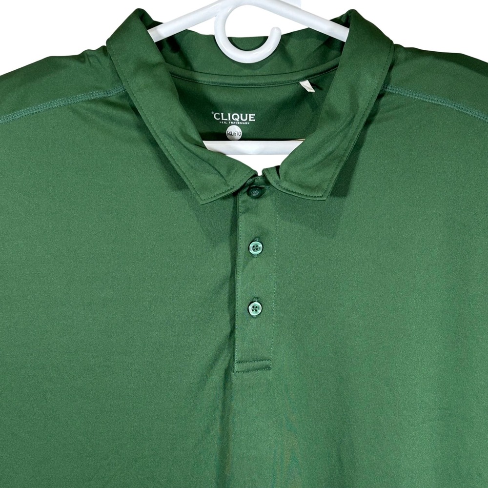 Clique Mens 5XL Performance Polo Shirt Green Short Sleeve Moisture Wicking